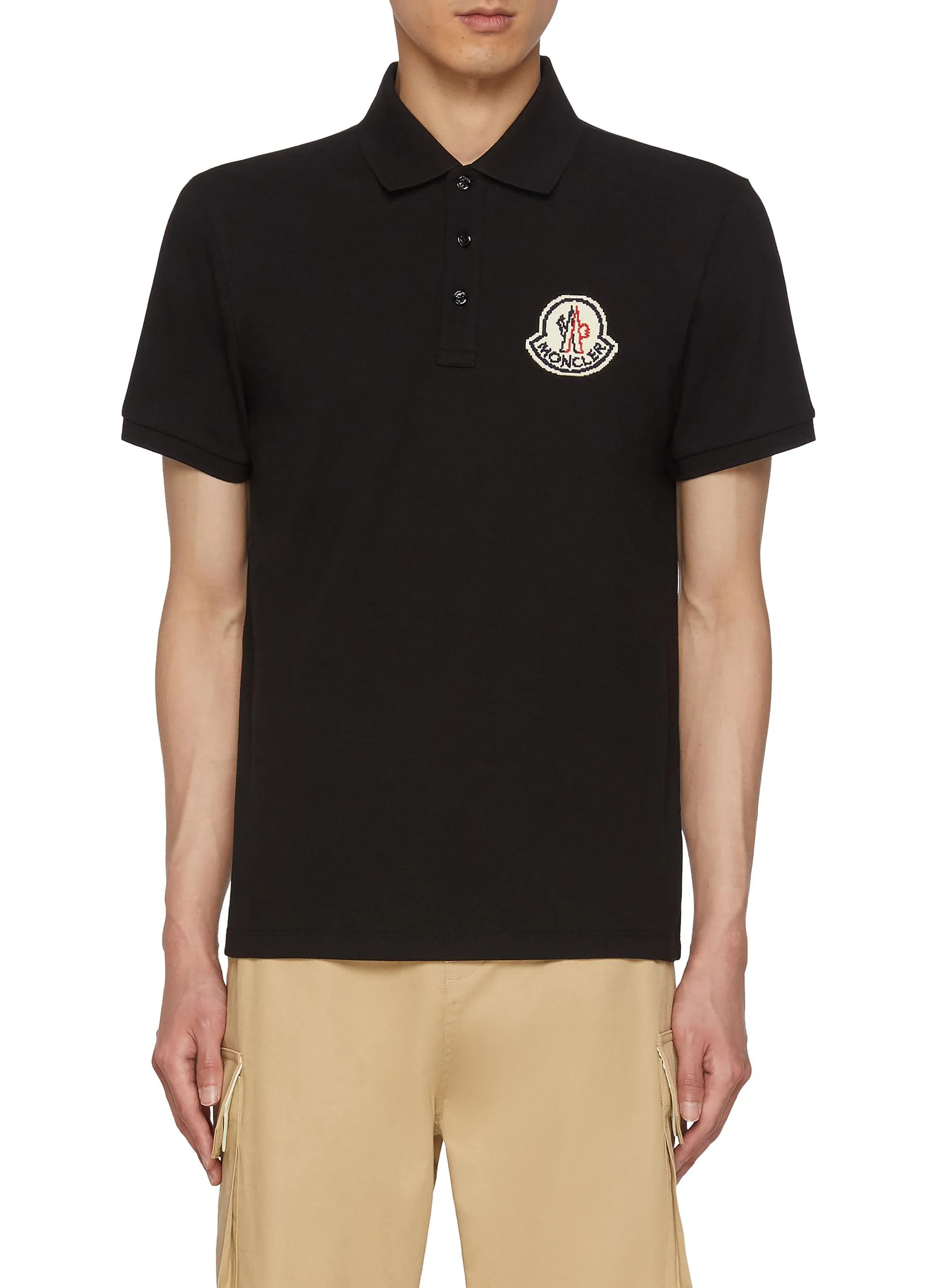 -----------MONCLER  ---- ------------ ----Logo Patch Cotton Polo Shirt --