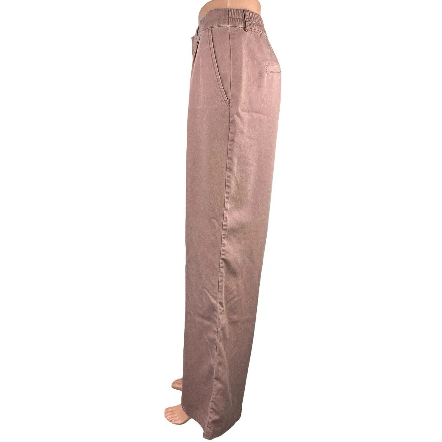 Abercrombie & Fitch Tan High Rise Front Pleated Wide Leg Career Dress Pants Sz M