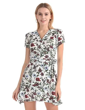 Aeropostale Floral Print Wrap Dress