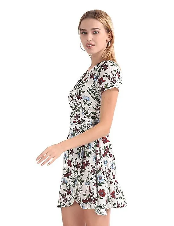 Aeropostale Floral Print Wrap Dress