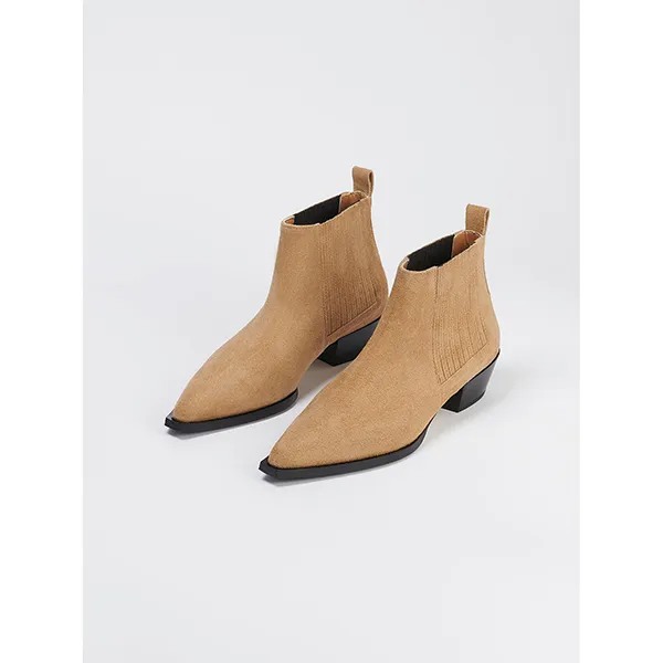 Aeyde Bea Ankle Cowboy Boot Caramel Suede