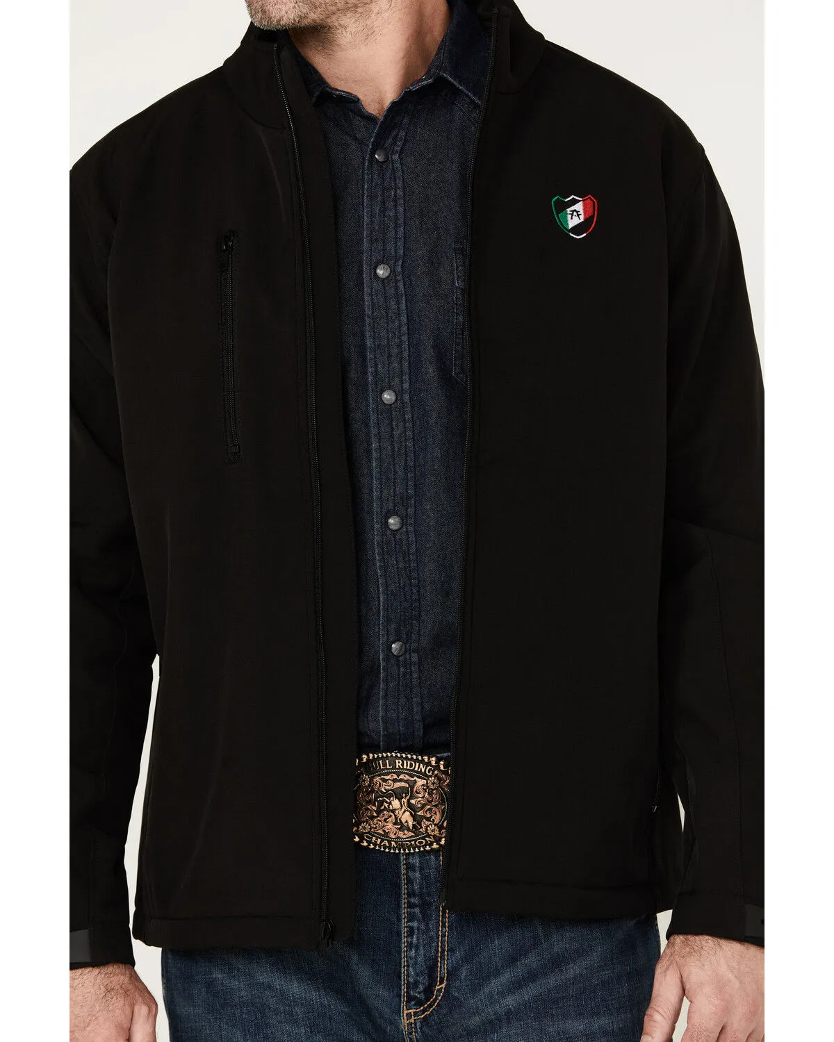 American Fighter Men's Mayland Mexico USA Flag Embroidered Softshell Jacket