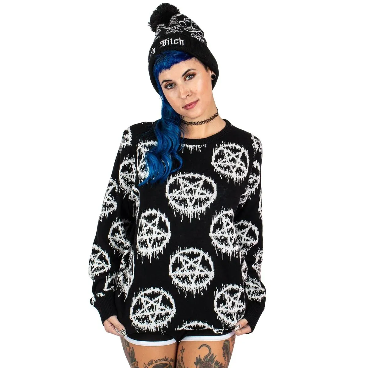 Black Pentagram Pullover Sweate