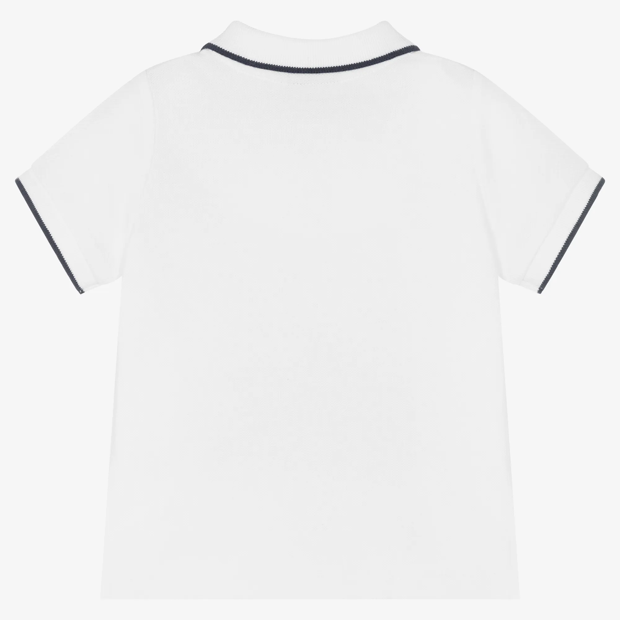 Boys White Cotton Polo Shirt