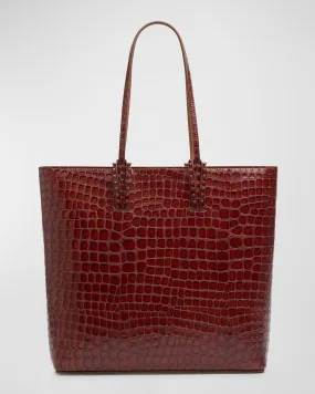 Cabata Zipped NS Tote in Aligator Embossed Leather