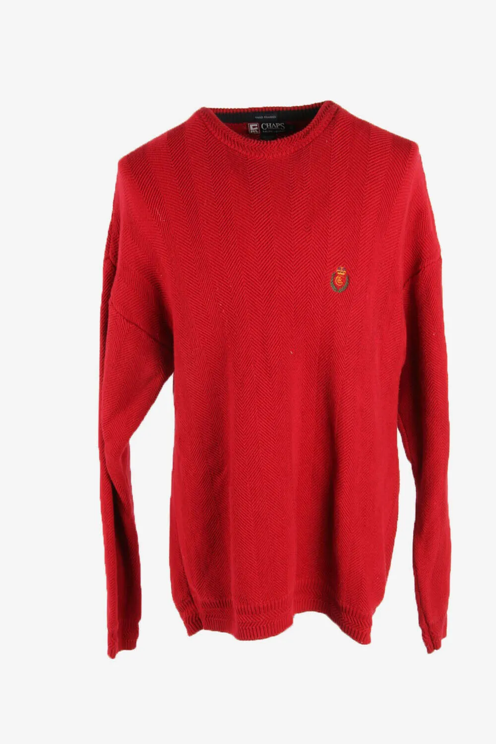 Champs Cable Knit Jumper Vintage Crew Neck Pullover 90s Red Size XL - Pepper Tree London