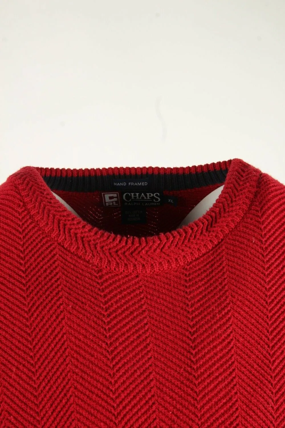 Champs Cable Knit Jumper Vintage Crew Neck Pullover 90s Red Size XL - Pepper Tree London