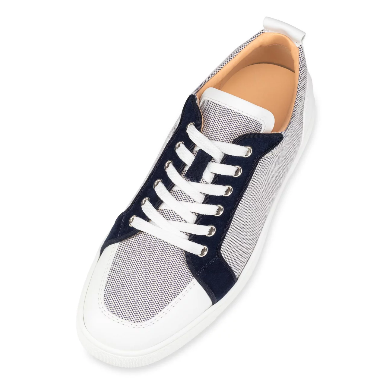 CHRISTIAN LOUBOUTIN Rantulow Leather Canvas Trainers - Blue