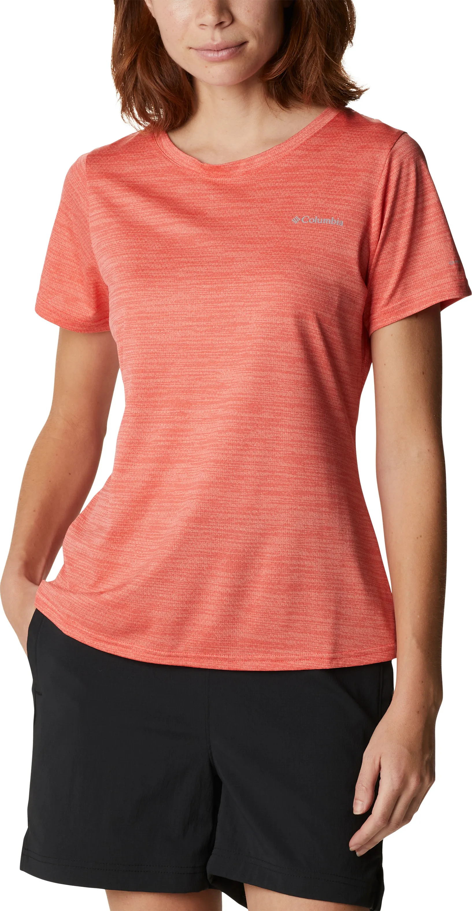 Columbia Women’s Alpine Chill Zero Technical T-Shirt Red Hibiscus Heather | Buy Columbia Women’s Alpine Chill Zero Technical T-S