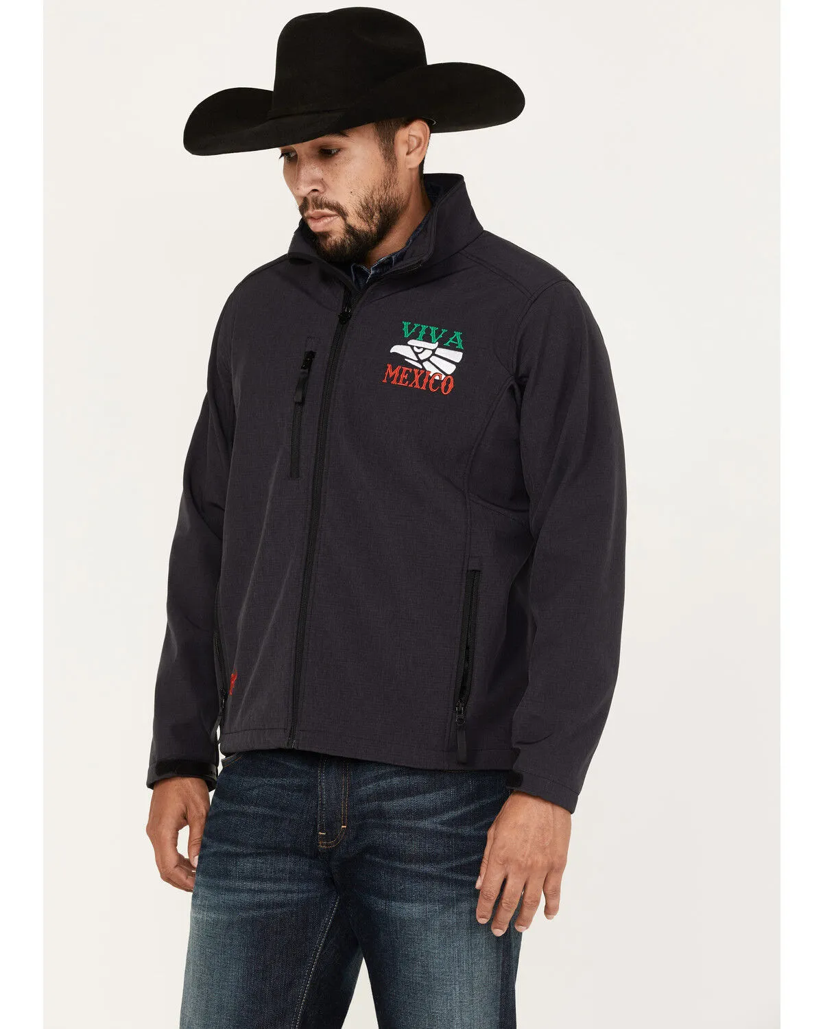 Cowboy Hardware Men's Viva Mexico Embroidered Zip-Front Softshell Jacket