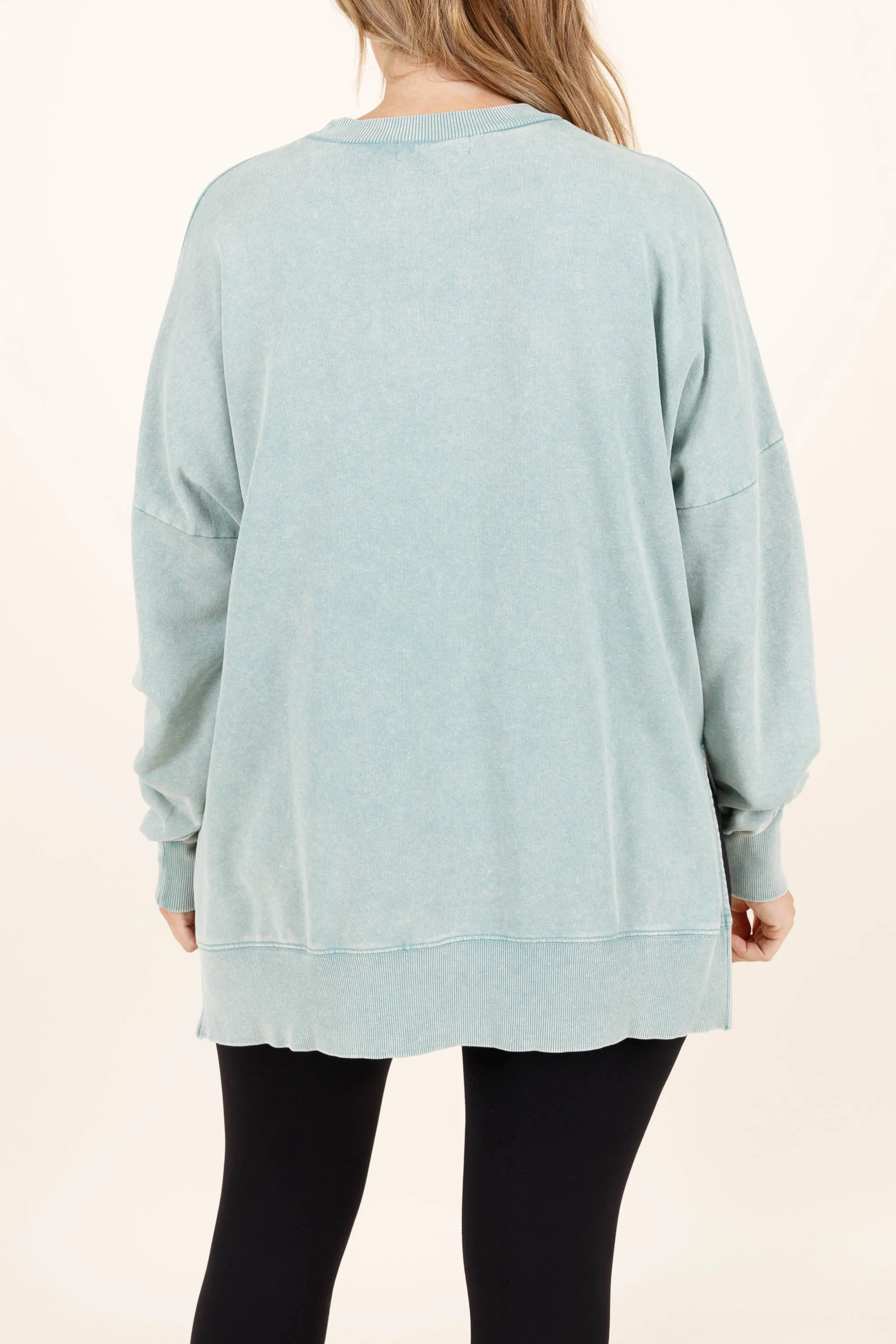 Cozy Crewneck Pullover, Dusty Sage