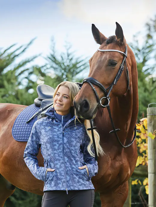 Dublin Cortina Printed Waterproof Jacket Blueberry Navy Print