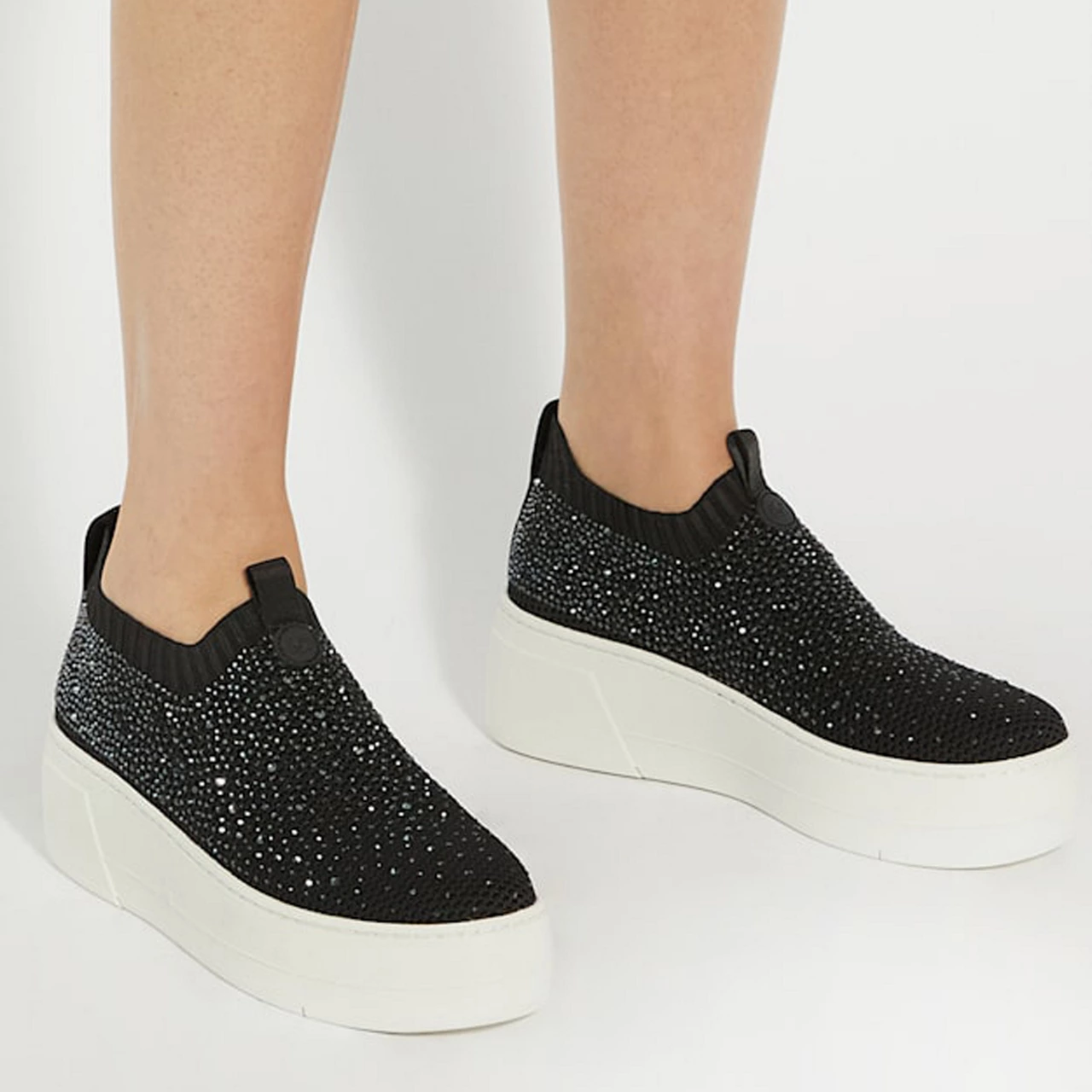 DUNE LONDON Elements Embellished Platform Trainers - Black