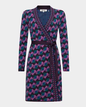 Edwina Geometric Jacquard Mini Wrap Dress