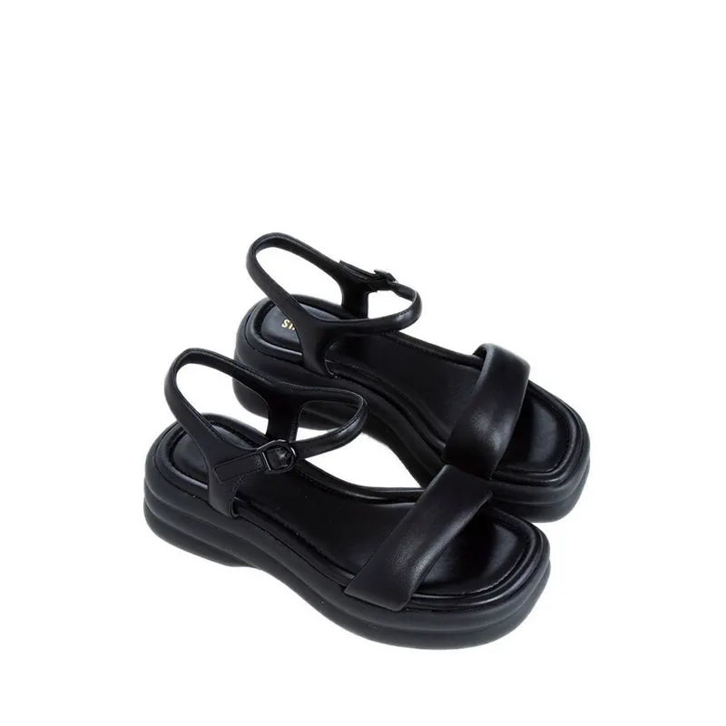 EI807-005 Platform Sandals - Black