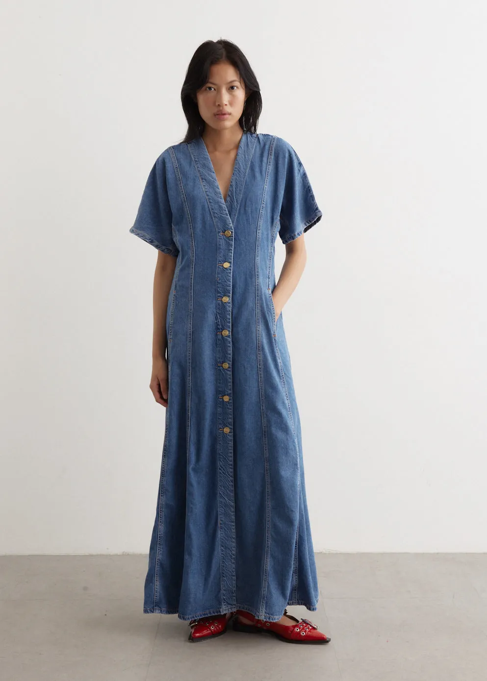 Ganni -  Future Denim Maxi Dress - Dress