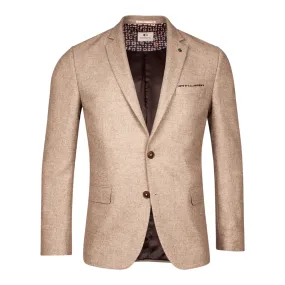 Giordano Robert Wool Silk Blend Twill Beige Jacket | Menswear Online