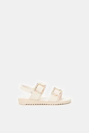 Girls Pink Diamante Sandals