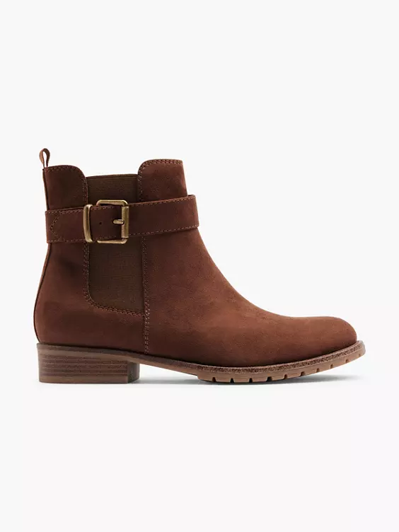 Graceland  Brown Chelsea Boot with Buckle Detail