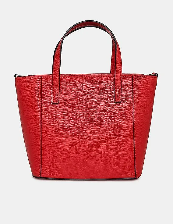 GUESS Women Red Perforated Open Road Mini Tote