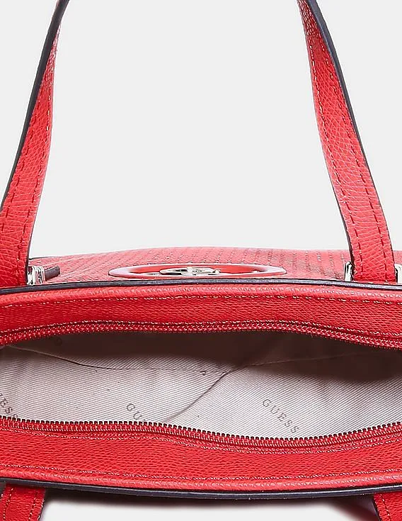 GUESS Women Red Perforated Open Road Mini Tote