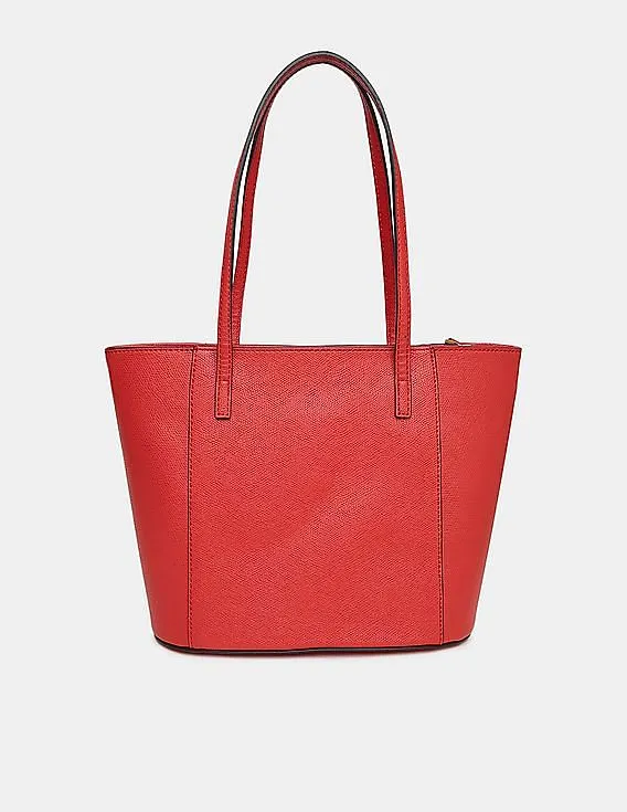 GUESS Women Red Perforated Upper Open Road Small Tote