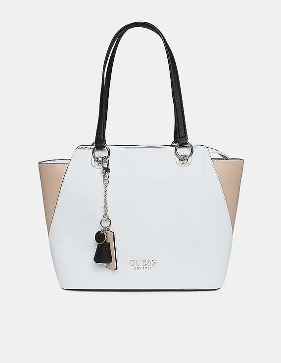 GUESS Women White and Brown Regina Elite Tote