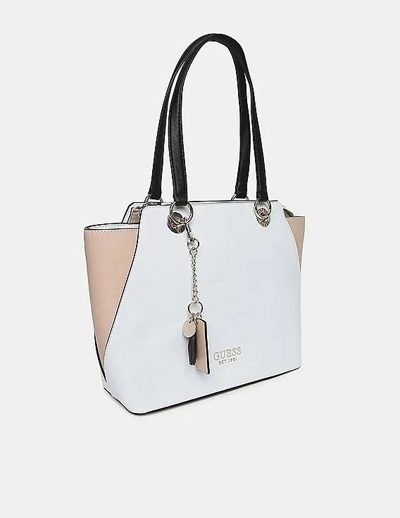 GUESS Women White and Brown Regina Elite Tote