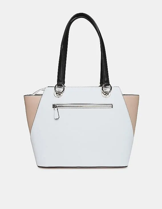 GUESS Women White and Brown Regina Elite Tote