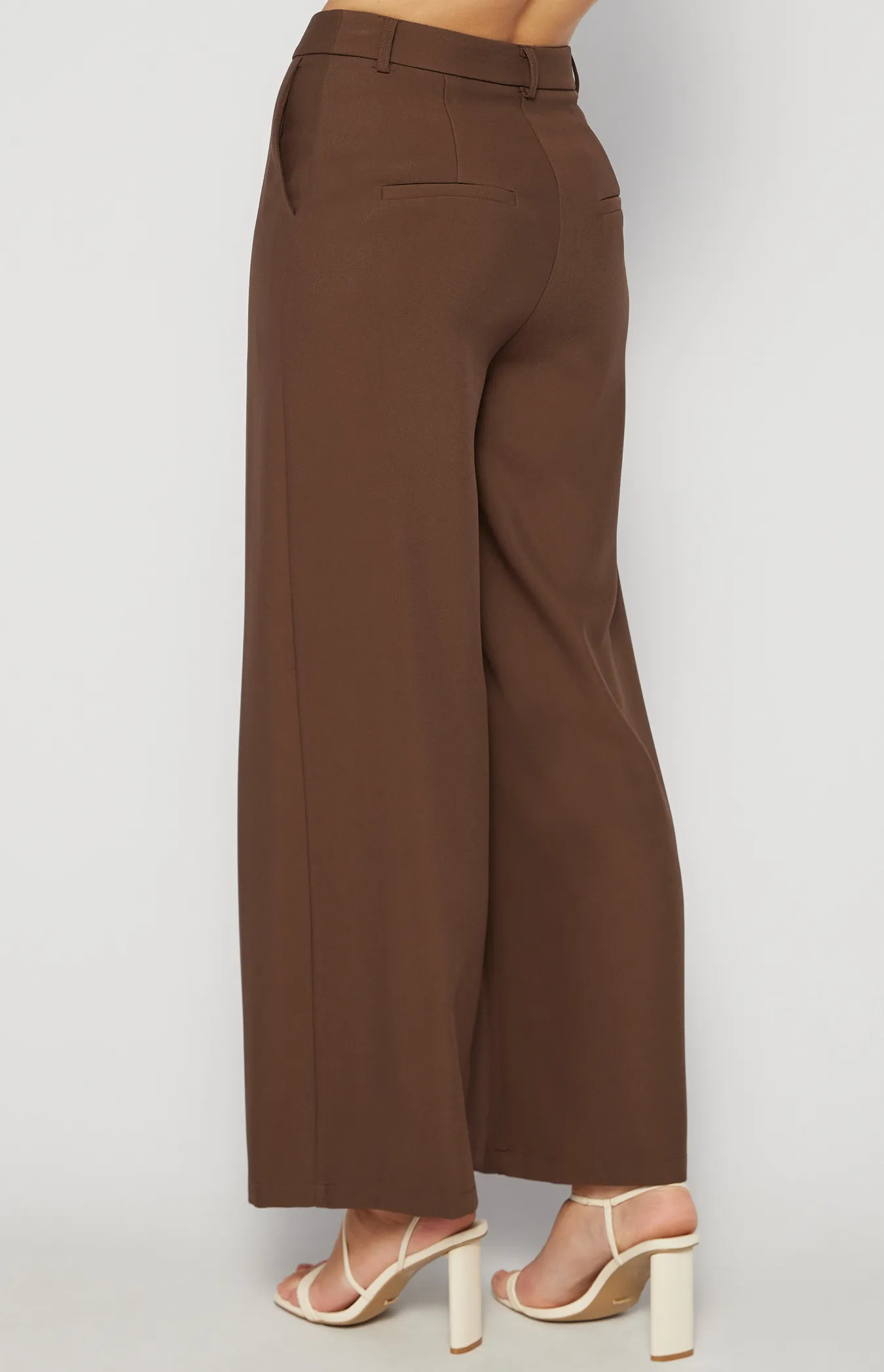 High Waist Straight Leg Pants with Pockets (SPA468B)