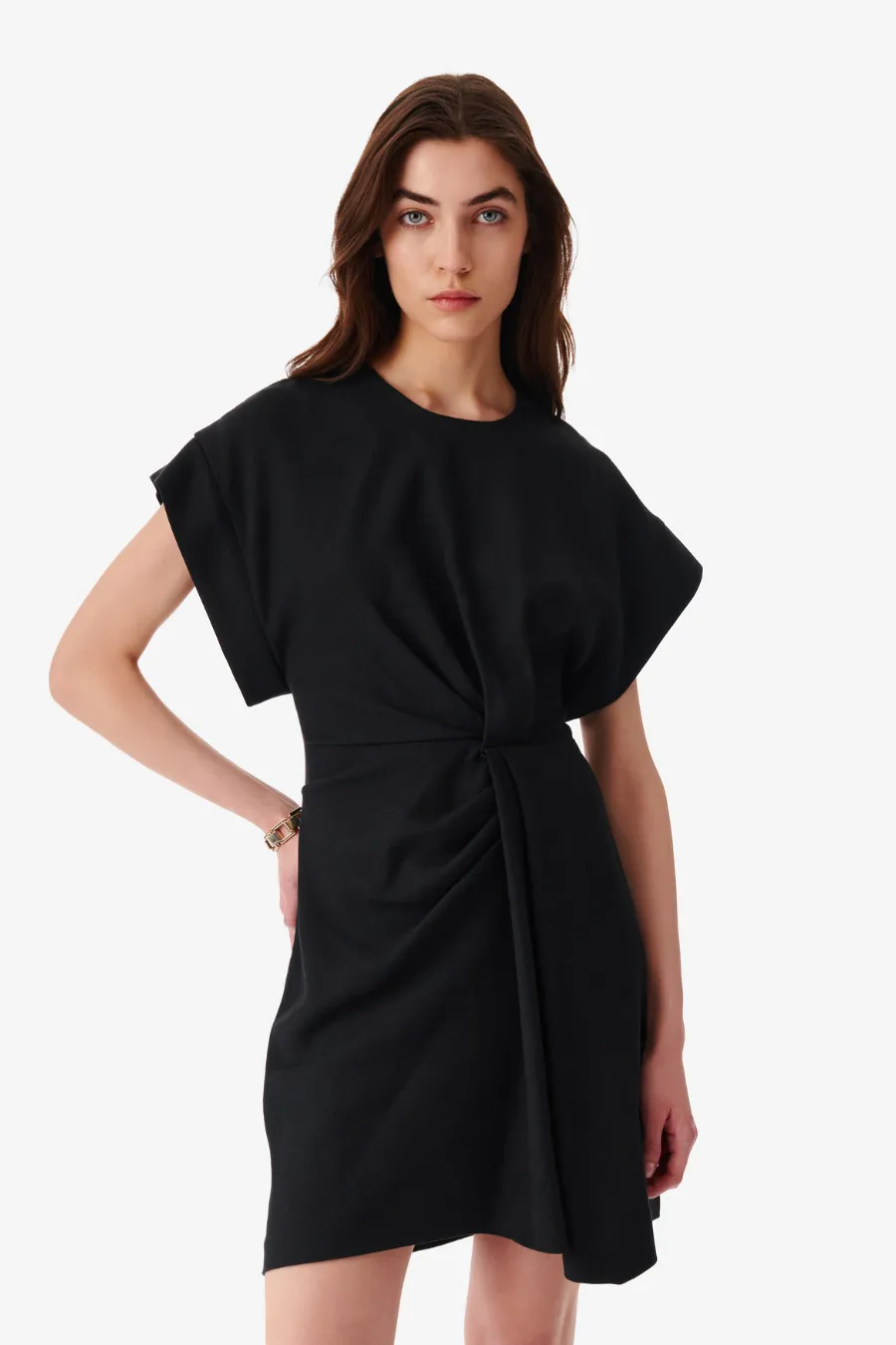 IRO Pena Wrap Mini Dress Black