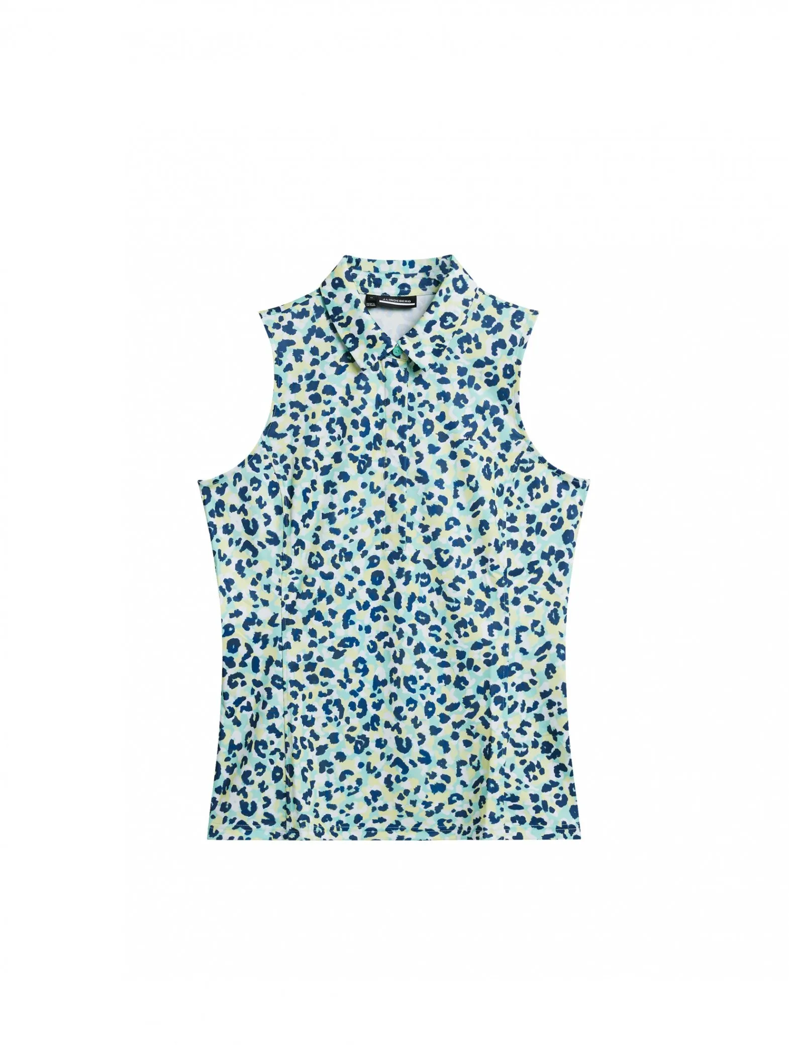 J.LINDEBERG TOP DENA PRINT SLEEVELESS LEOPARD ARUBA BLUE