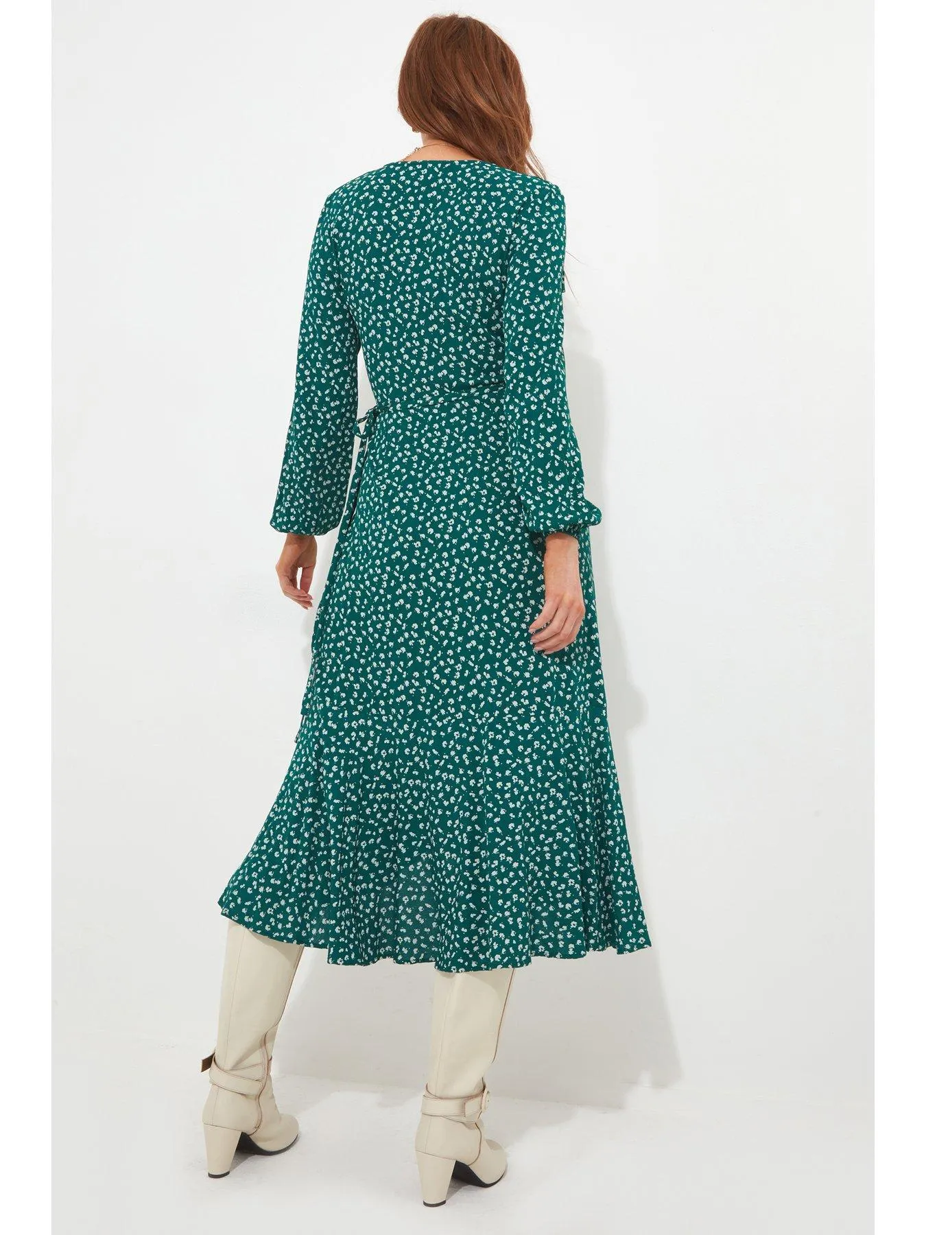 Joe Browns Florrie Wrap Frill Dress - Green