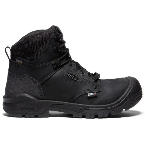 KEEN Men's Independence 6" Waterproof (Carbon Fiber Toe) Boot - Black / Black