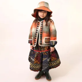 Kids Tia Cibani Kids Child Reversible Highlander Jacket - Celtic Orange Mix Plaid