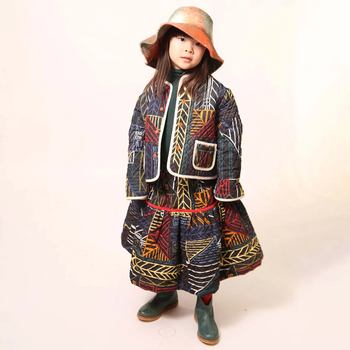 Kids Tia Cibani Kids Child Reversible Highlander Jacket - Celtic Orange Mix Plaid