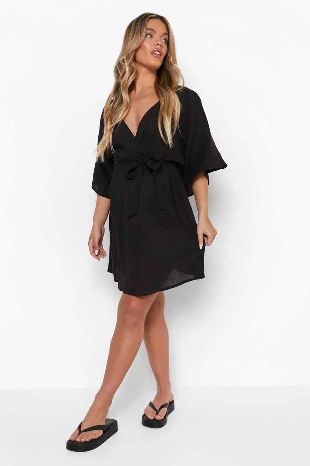 Maternity Wrap Beach Mini Dress