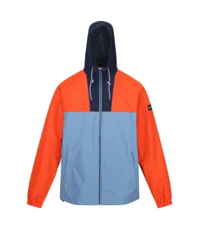 Mens belcastel waterproof jacket rusty orange/coronet blue/navy Regatta