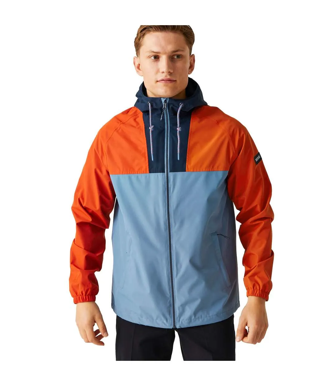 Mens belcastel waterproof jacket rusty orange/coronet blue/navy Regatta