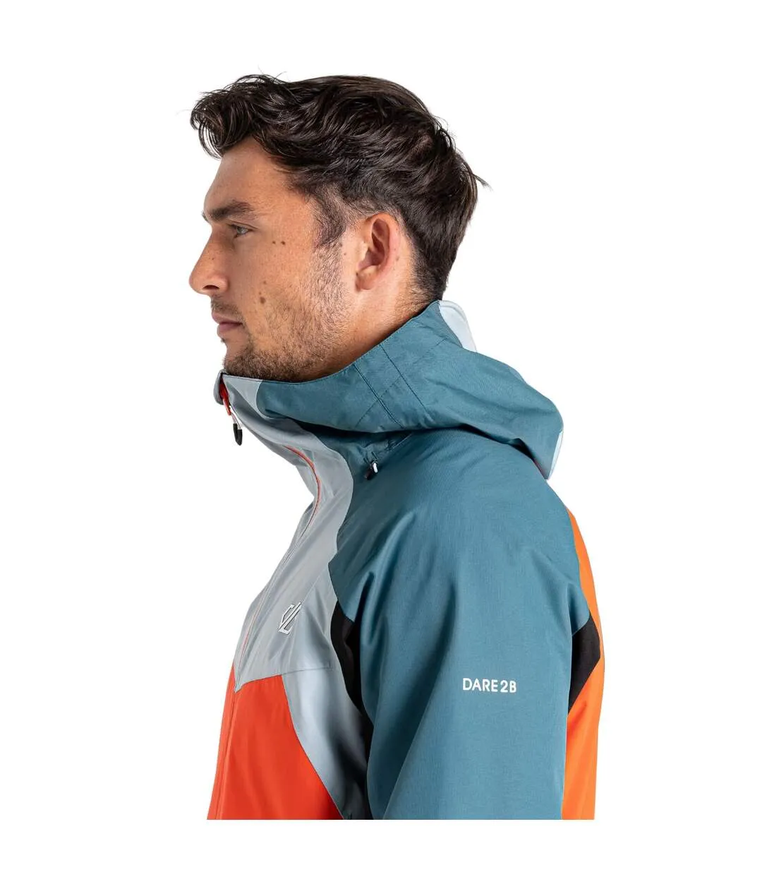 Mens cornice waterproof jacket trail blaze orange/slate grey Dare 2B