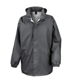 Mens midweight waterproof jacket steel grey Result Core