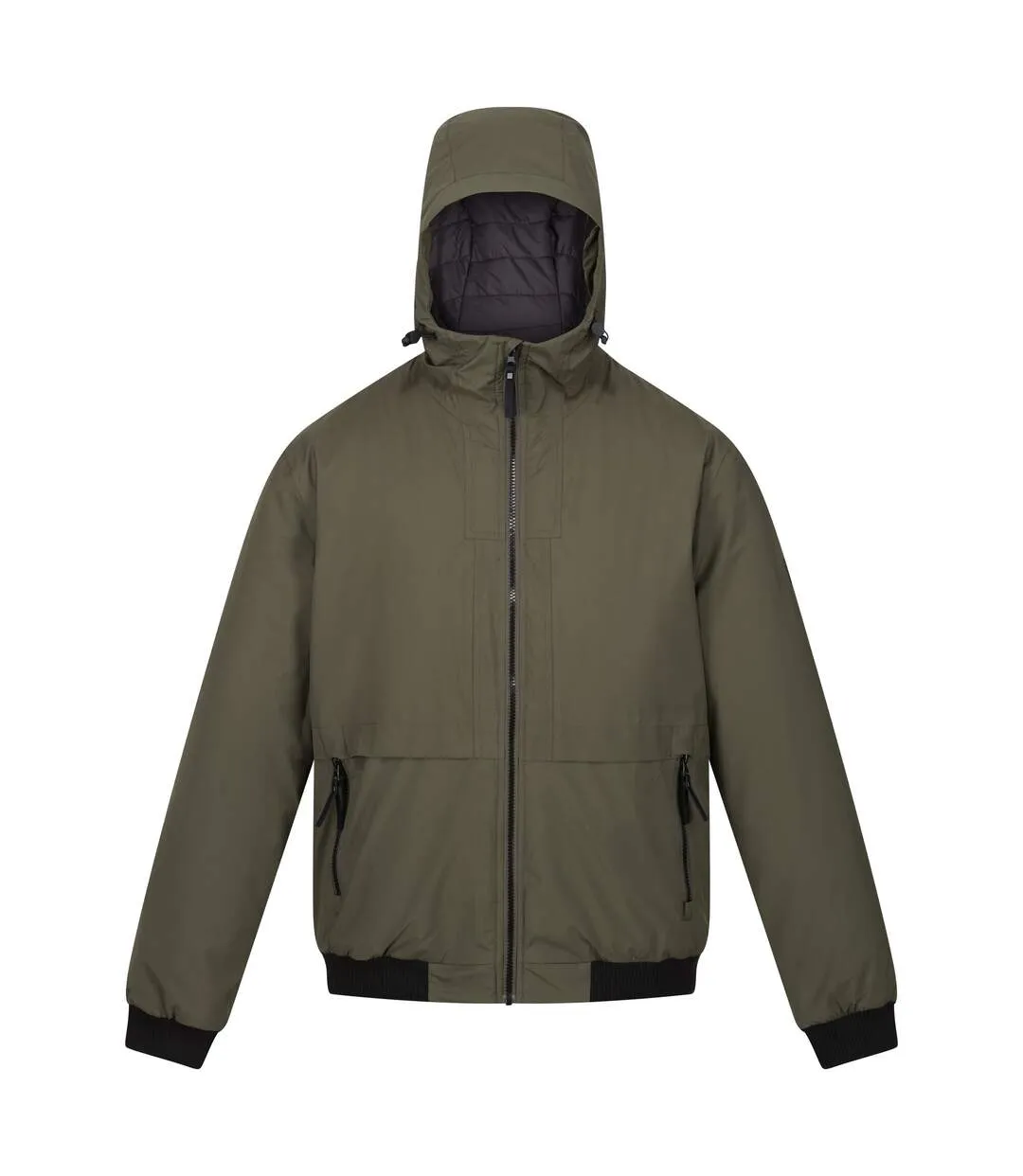 Mens renly hooded waterproof jacket dark khaki Regatta