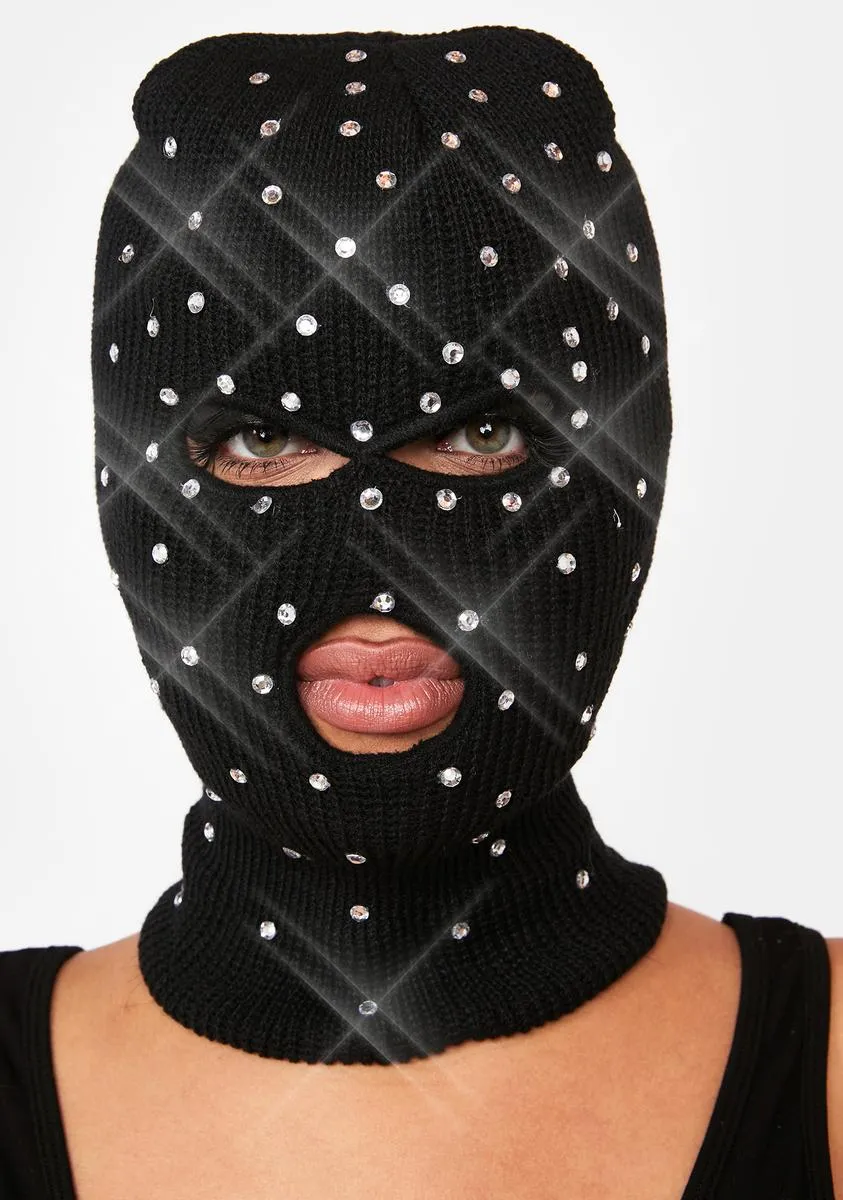 Midnight Winter Best Rhinestone Ski Mask-