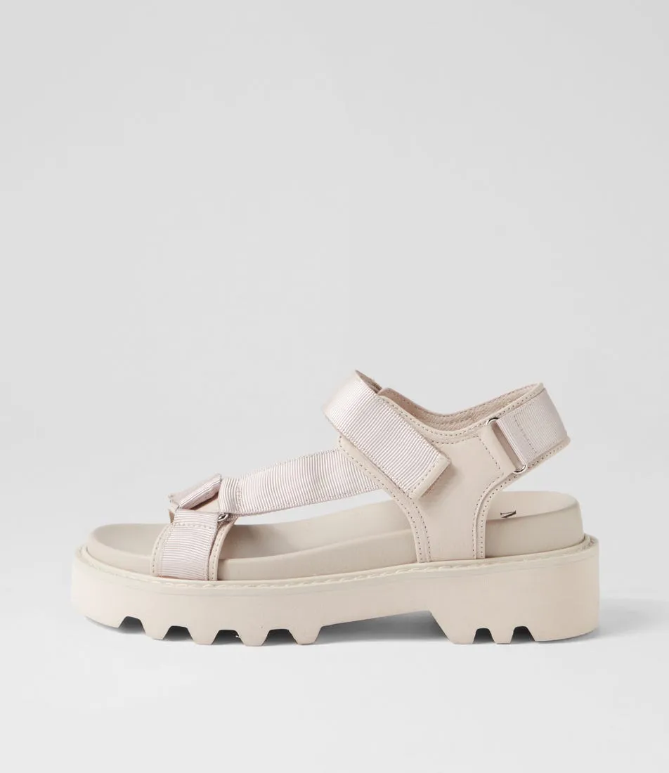 MOLLINI Tarek Nougat Fabric Leather Sandals