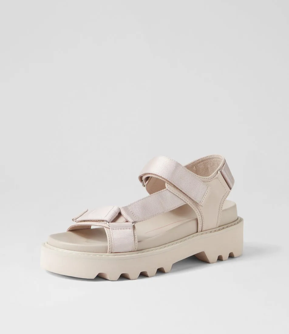 MOLLINI Tarek Nougat Fabric Leather Sandals