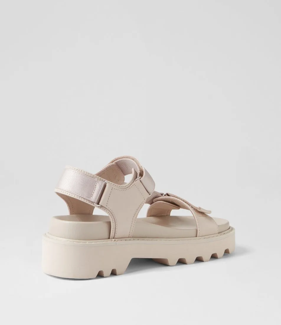 MOLLINI Tarek Nougat Fabric Leather Sandals