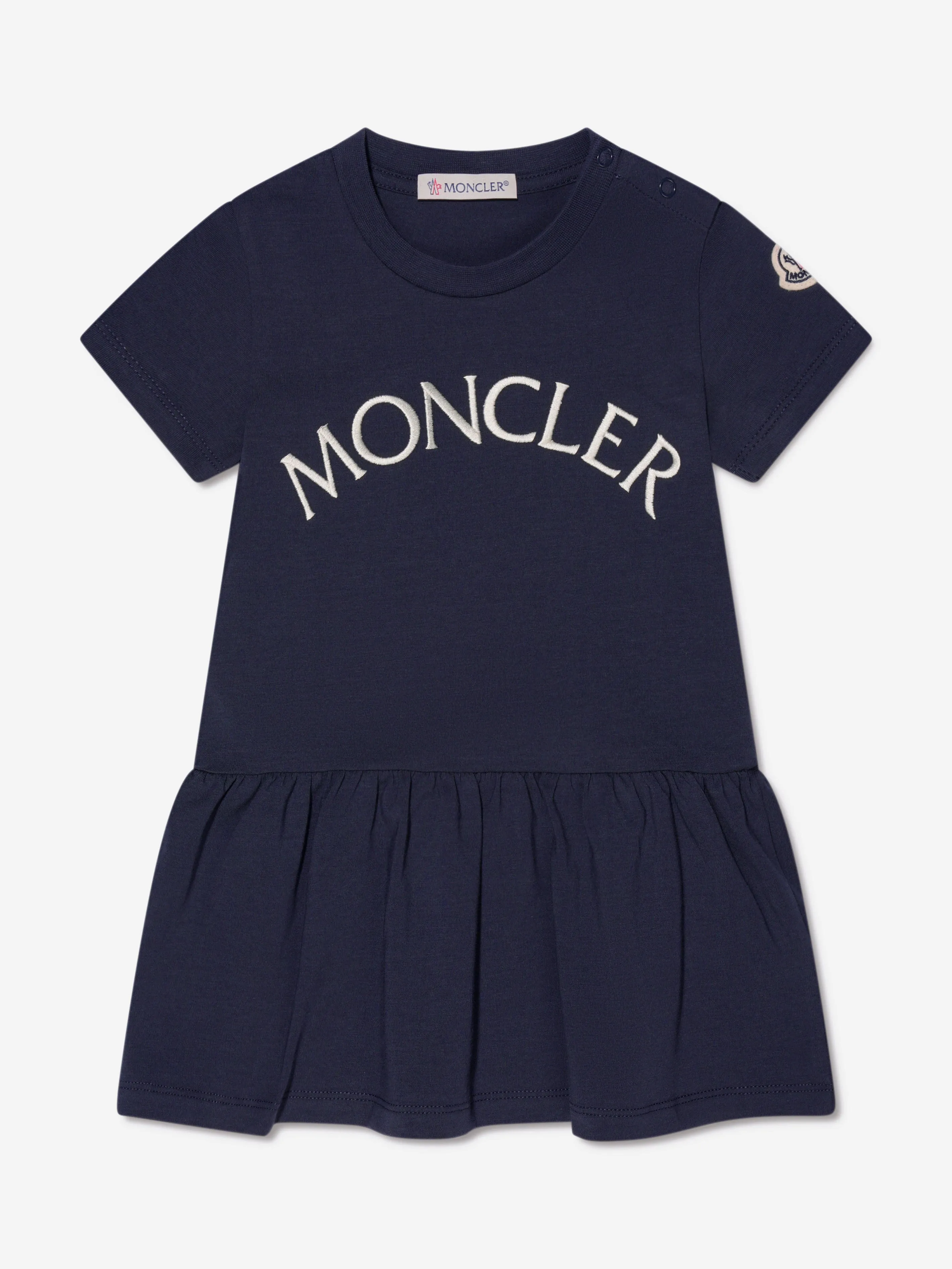 Moncler Enfant Baby Girls Logo Dress in Navy