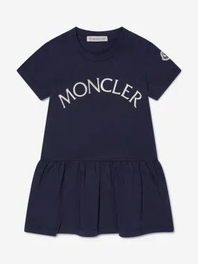 Moncler Enfant Baby Girls Logo Dress in Navy