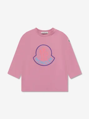 Moncler Enfant Baby Girls Long Sleeve Logo T-Shirt in Pink