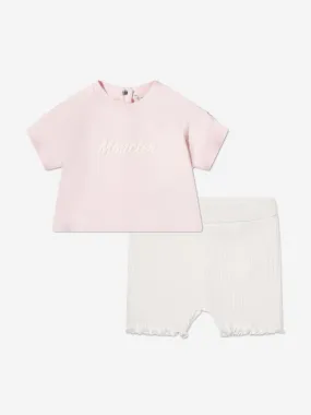 Moncler Enfant Baby Girls Short Set in Pink